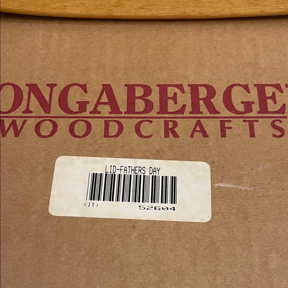 VINTAGE NEW Longaberger Father’s Day Natural‎ Wood Lid #52604